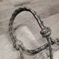 Thick Stiff Nylon Rope Halter *gc/fair, dirty, faded, rubs, scrapes, frays, undone & split ends
