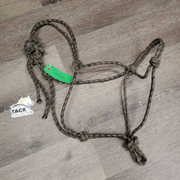 Thick Stiff Nylon Rope Halter *gc/fair, dirty, faded, rubs, scrapes, frays, undone & split ends