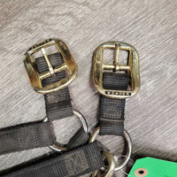 Thick Soft Nylon Halter, adj, snap *NO Crown, gc, dirty, faded, stained, rubs, frayed edges
