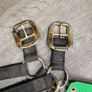 Thick Soft Nylon Halter, adj, snap *NO Crown, gc, dirty, faded, stained, rubs, frayed edges
