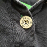 LS Polo Shirt, 1/4 Button up *gc, faded, seam puckers, cuff rubs