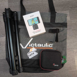 Equestrian Tracking System: Pivo Pod, Storage Bag, Remote, Tripod & Smart Mount, Carry Bag *like new, v.mnr dirt, pulled cord end
