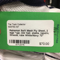 Soft Mesh Fly Sheet, 2 legs *vgc, mnr hair, stains, repairs, threads, rubs