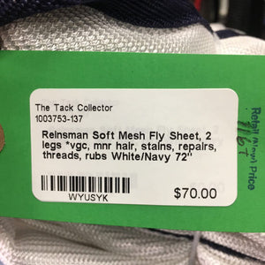 Soft Mesh Fly Sheet, 2 legs *vgc, mnr hair, stains, repairs, threads, rubs