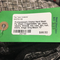 Hard Mesh Fly Sheet, 2 legs/bellies *gc, clean, repairs, threads, mnr rubs, dirt, hair, stains, snags
