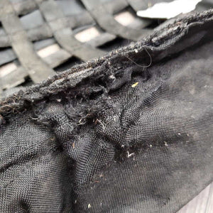 Double Sided Slow Feed Nylon Web Hay Bag *gc/fair, dirty, rubs, frayed, faded, no straps, faded