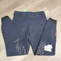 JUNIORS Euro Seat Breeches *gc, faded, snags, stickies: dry & cracks, undone stitching, seat rubs & pulled seams, older
