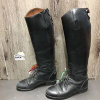 Pr Field Boots, Zips, grey plastic forms *vgc/gc, clean, rubs, faded toes, older, rubs, scrapes, scuffs
