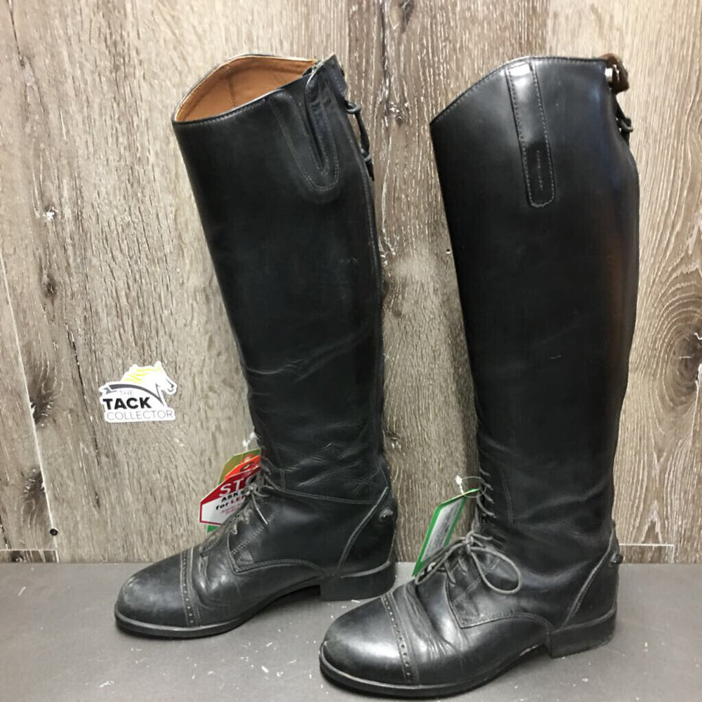 Pr Field Boots, Zips, grey plastic forms *vgc/gc, clean, rubs, faded toes, older, rubs, scrapes, scuffs