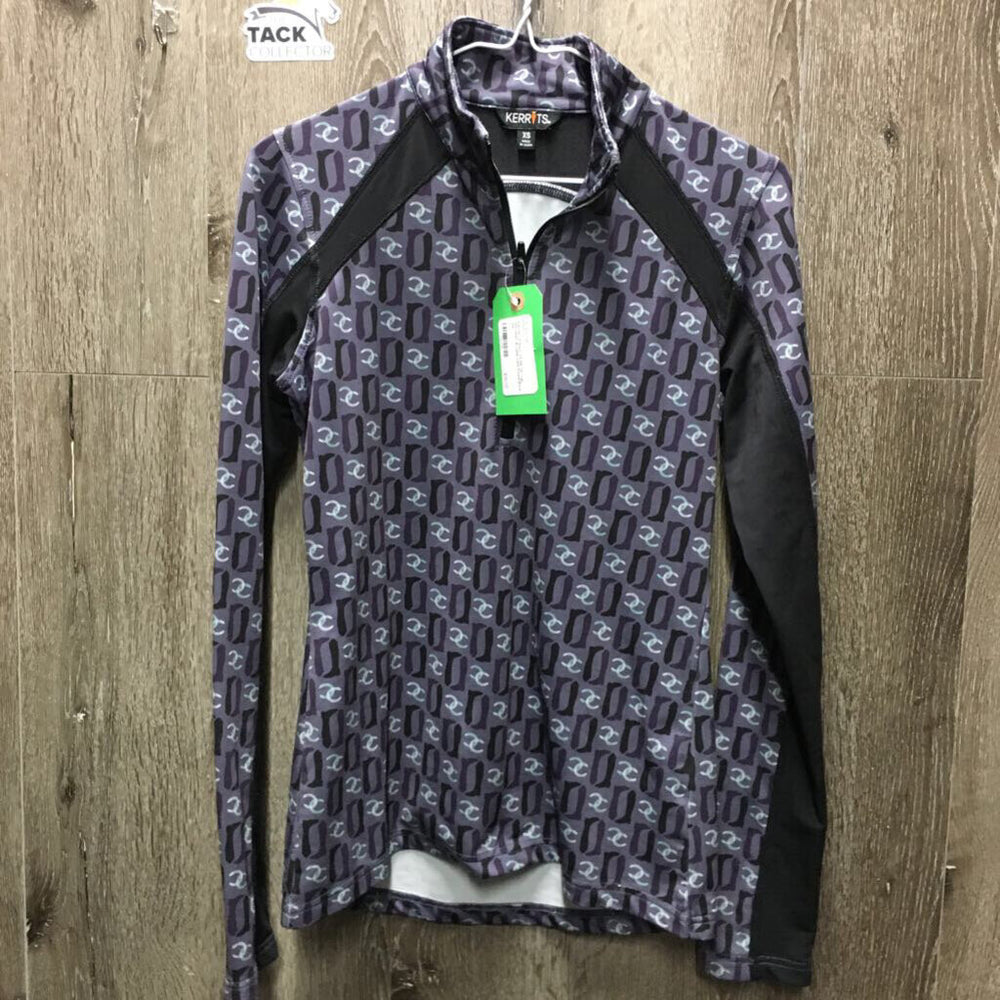 LS Shirt, 1/2 Zip Up *vgc, mnr seam & collar rubs
