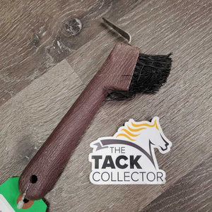 Plastic Hoof Pick, Bristle Brush *gc, mnr dirty, bent bristles, older