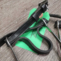 Flat Round End Spurs, Thick Stiff Leather Spur Straps *xc/vgc, mnr rubs & scuffs, edge scrapes & threads
