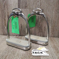 Hvy Stirrup Irons, Swivel Top, grips *vgc, clean, mnr dirty, scuffs, scratches, residue & spots
