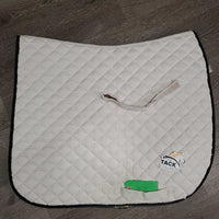 Quilt Dressage Saddle Pad *gc, clean, rubs, holey edges, mnr stains, hair, faded, puckers, pills
