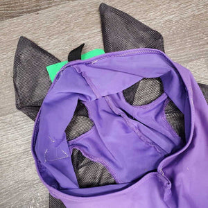 Lycra Fly Mask *gc, clean, faded, dart, mnr repair, threads, holes, snags