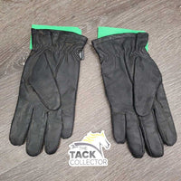 Leather Winter Riding Gloves *gc, mnr dirt, residue, threads & faded
