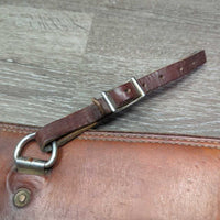 4" Wide Double Leather Back Cinch, Connector Strap, Keepers *gc, mnr dirt, stains, rust & rust
