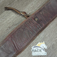 4" Wide Double Leather Back Cinch, Connector Strap, Keepers *gc, mnr dirt, stains, rust & rust
