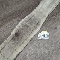 FS Leather Girth, Fleece Velcro Liner, D Ring, 2x els *gc, v.dirty & sandy liner, clumpy, thin edges
