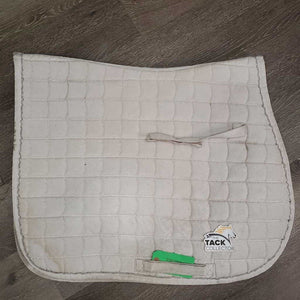 Quilt Jumper Saddle Pad, 1x piping *gc, dingy, pilly, hair, stains, puckers, rubs, undone stitching, mnr threads