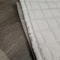 Quilt Jumper Saddle Pad, 1x piping *gc, dingy, pilly, hair, stains, puckers, rubs, undone stitching, mnr threads