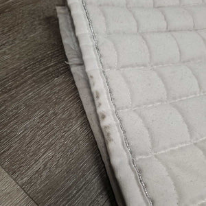 Quilt Jumper Saddle Pad, 1x piping *gc, dingy, pilly, hair, stains, puckers, rubs, undone stitching, mnr threads