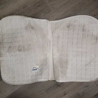 Quilt Jumper Saddle Pad, 1x piping *gc, dingy, pilly, hair, stains, puckers, rubs, undone stitching, mnr threads