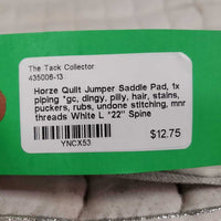 Quilt Jumper Saddle Pad, 1x piping *gc, dingy, pilly, hair, stains, puckers, rubs, undone stitching, mnr threads