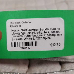 Quilt Jumper Saddle Pad, 1x piping *gc, dingy, pilly, hair, stains, puckers, rubs, undone stitching, mnr threads