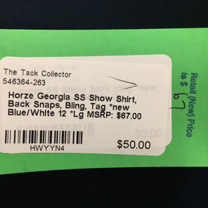 SS Show Shirt, Back Snaps, Bling, Tag *new