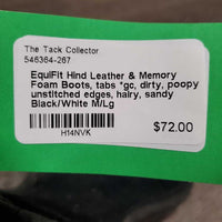 Hind Leather & Memory Foam Boots, tabs *gc, dirty, poopy, unstitched edges, hairy, sandy
