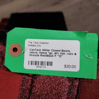 Glitter Closed Boots, velcro, fleece *gc, dirt, hair, rubs & threads
