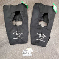 2 Hock Ice Boots *N0 inserts, fair, dirty, faded, torn & unstitched edge, slice, older
