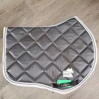 Quilt Jumper Saddle Pad, 2x piping *gc, clean, hair, stains, threads, mnr pills, snags, rubs, puckers
