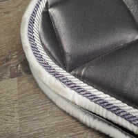 Quilt Jumper Saddle Pad, 2x piping *gc, clean, hair, stains, threads, mnr pills, snags, rubs, puckers
