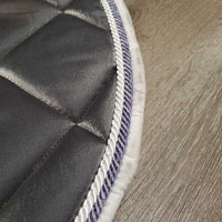 Quilt Jumper Saddle Pad, 2x piping *gc, clean, hair, stains, threads, mnr pills, snags, rubs, puckers
