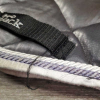 Quilt Jumper Saddle Pad, 2x piping *gc, clean, hair, stains, threads, mnr pills, snags, rubs, puckers
