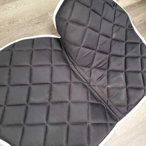 Quilt Jumper Saddle Pad, 2x piping *gc, clean, hair, stains, threads, mnr pills, snags, rubs, puckers