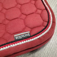 Quilt Jumper Saddle Pad, 2x piping, bling *gc, faded, dirt, hair, rubs, stains, seam pulls, thin spots
