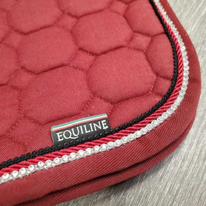 Quilt Jumper Saddle Pad, 2x piping, bling *gc, faded, dirt, hair, rubs, stains, seam pulls, thin spots