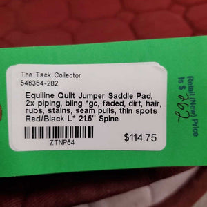 Quilt Jumper Saddle Pad, 2x piping, bling *gc, faded, dirt, hair, rubs, stains, seam pulls, thin spots