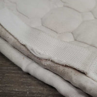 Thick Quilt Jumper Saddle Pad, 2x piping, bling *gc, clean, hairy, rubs, mnr pills, dingy, stains, frays, v.pulled/thin inside seams
