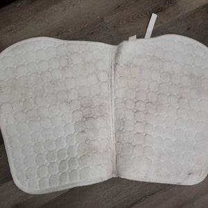 Thick Quilt Jumper Saddle Pad, 2x piping, bling *gc, clean, hairy, rubs, mnr pills, dingy, stains, frays, v.pulled/thin inside seams