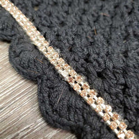 Tie Down Crochet Fly Veil Bonnet, 2x bling, Noseband els, Soundproof Ears *vgc, mnr hair, missing bling
