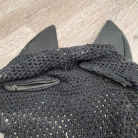 Tie Down Crochet Fly Veil Bonnet, 2x bling, Noseband els, Soundproof Ears *vgc, mnr hair, missing bling
