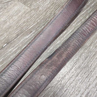 Lined Stirrup Leathers *gc/fair, clean, stains, scrapes, rough back, stretched holes, dry, stiff, threads
