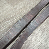 Lined Stirrup Leathers *gc/fair, clean, stains, scrapes, rough back, stretched holes, dry, stiff, threads
