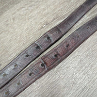 Lined Stirrup Leathers *gc/fair, clean, stains, scrapes, rough back, stretched holes, dry, stiff, threads
