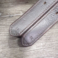 Lined Stirrup Leathers *gc/fair, clean, stains, scrapes, rough back, stretched holes, dry, stiff, threads
