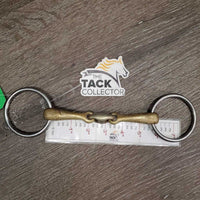 Med French Link Loose Ring Bit, Center Lozenge Bit, bling *gc/fair, v.stained, thick gunk, oxidized, rubs, residue, chews, rough
